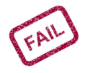 Word fail stamped at an angle