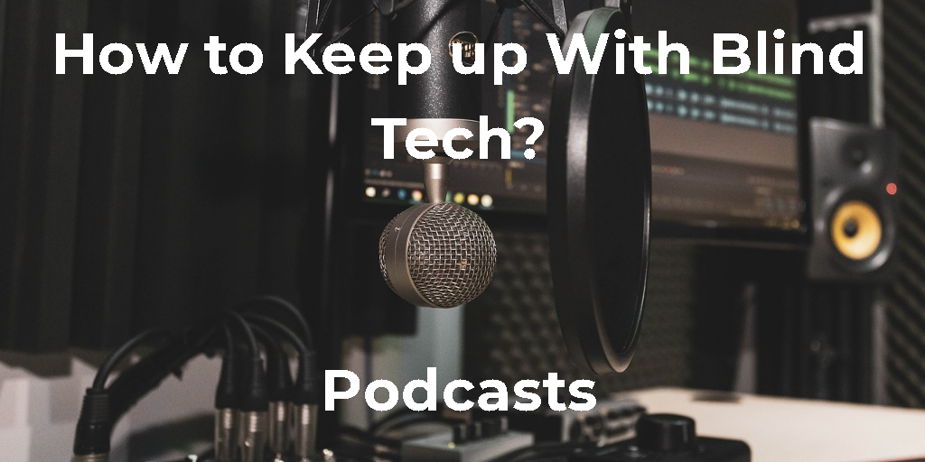 A photo of a microphone, computer and headphones setup for podcasting with the words How to Keep up With Bling Tech? over it.