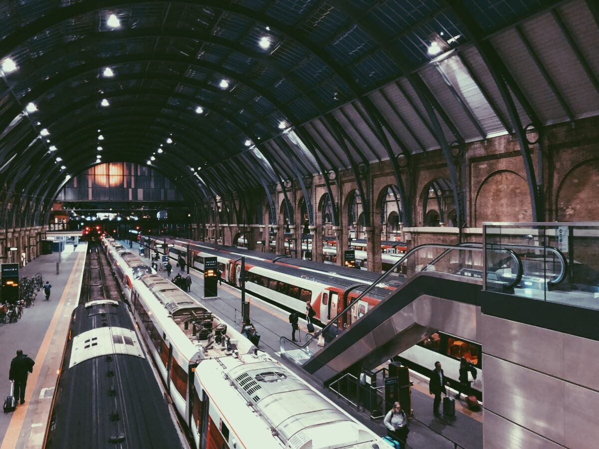 people walking inside a train station